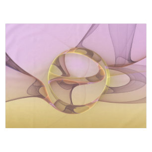 Abstract Motions Modern Pink Golden Fractal Art Tablecloth