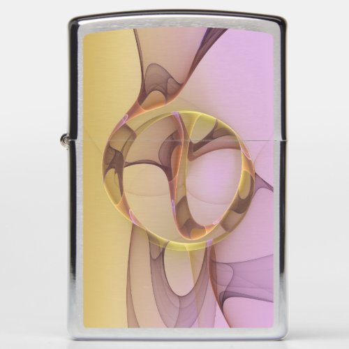 Abstract Motions Modern Pink Golden Fractal Art Zippo Lighter