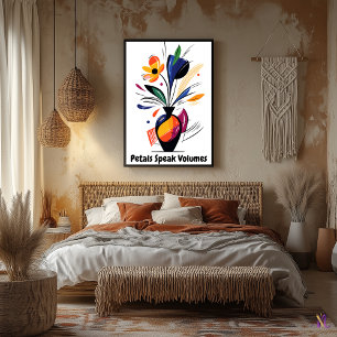 Abstract Motivational Minimalist Floral Art Poster