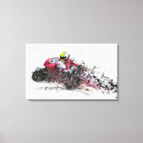 Abstract Motorcycle Racer Canvas Print