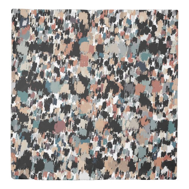 Abstract Mottled Camo Duvet Cover (Front)