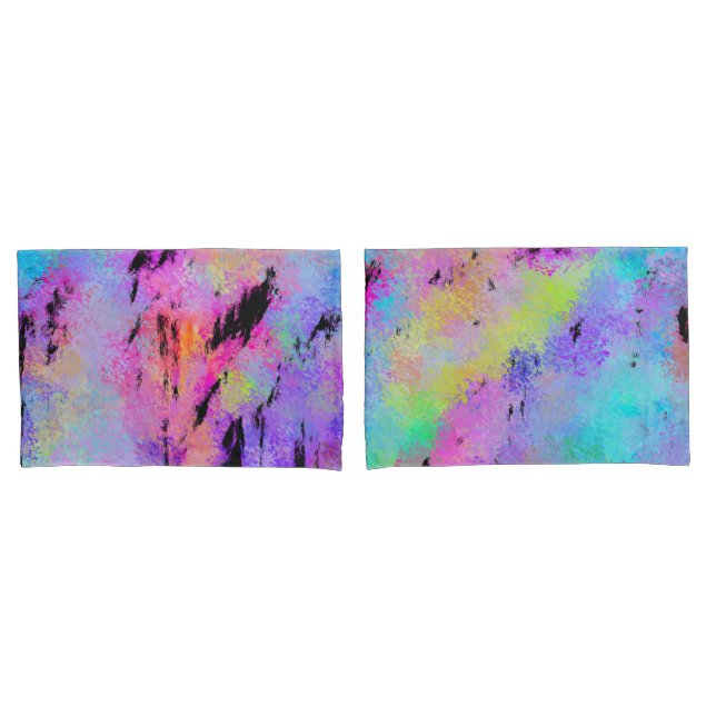 Abstract Mottled Multicolor Pillow Case (Front-Set)
