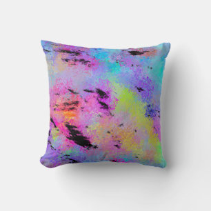 Abstract Mottled Multicolor Throw Pillow