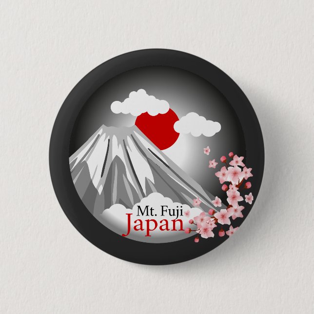 Abstract Mount Fuji Japan  Button (Front)