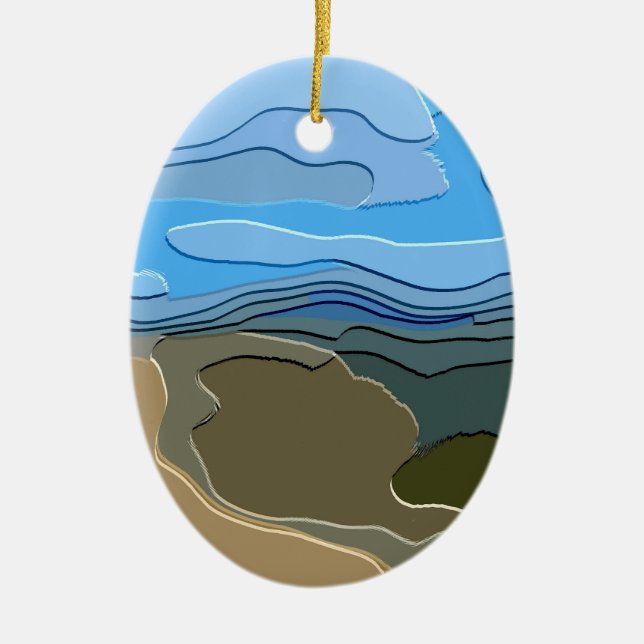 ABSTRACT MOUNTAIN CERAMIC ORNAMENT (Front)