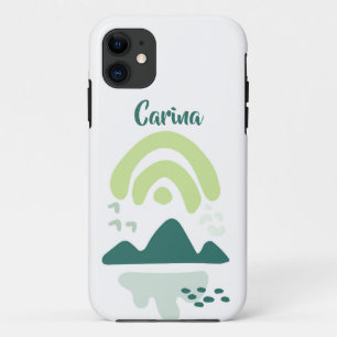Abstract Mountain Lake Scene Personalized iPhone 11 Case