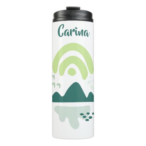 Abstract Mountain Lake Scene Personalized Thermal Tumbler