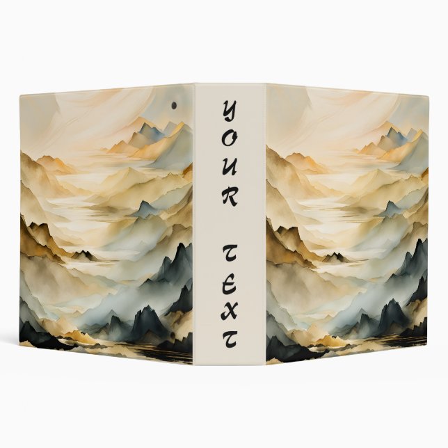 Abstract Mountain Landscape 3 Ring Binder (Background)