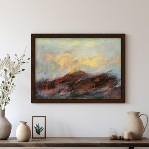 Abstract Mountain Landscape Art Painting Poster