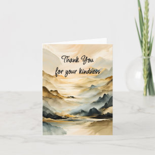 Abstract Mountain Landscape Letterpress Thank You Card