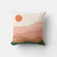 Sage Green Hearts Lumbar Pillow, Aesthetic Boho Decorative Pillow