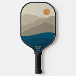 Abstract Mountain Landscape Pickleball Sun Custom  Paddle