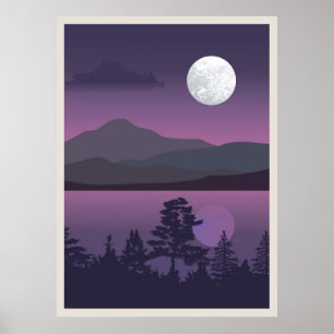 Abstract mountain Landscape Poster