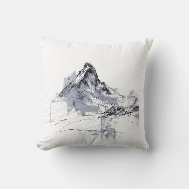 Abstract Mountain Peak  Throw Pillow (Front)