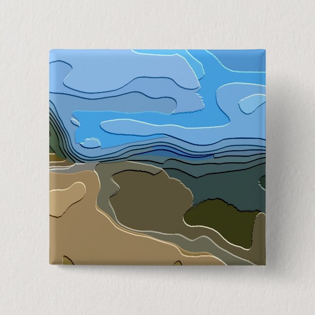 ABSTRACT MOUNTAIN PINBACK BUTTON (Front)