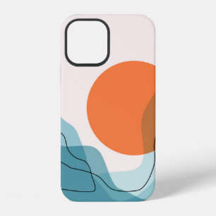 Abstract mountain range landscape, flat scenery ba iPhone 12 case