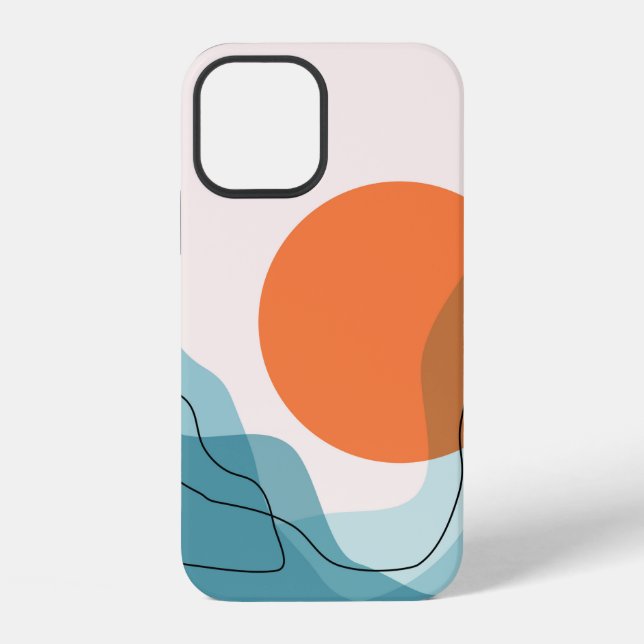 Abstract mountain range landscape, flat scenery ba iphone case (Back)