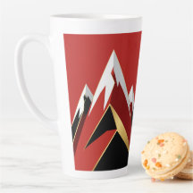 Abstract Mountain Range Red Black Gold