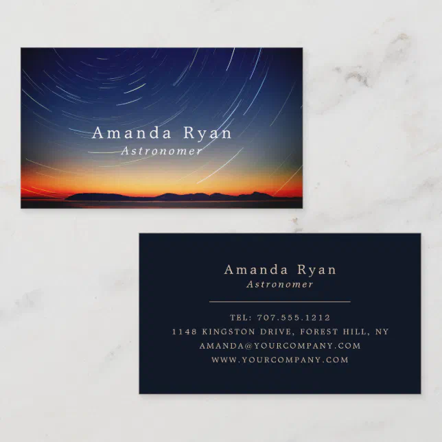 Abstract Mountain Stars, Astronomy Business Card | Zazzle