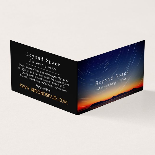 Abstract Mountain Stars, Astronomy Store Business Card (Outside)