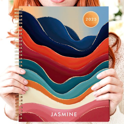 Abstract Mountains 2025 Custom Name Planner