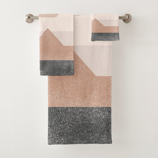 Abstract mountains design bath towel set (Insitu)