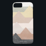 Abstract mountains design iPhone 8/7 case<br><div class="desc">Abstract mountains distressed design with pastel colors.</div>