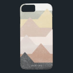 Abstract mountains design iPhone 8/7 case<br><div class="desc">Abstract mountains distressed design with pastel colors.</div>