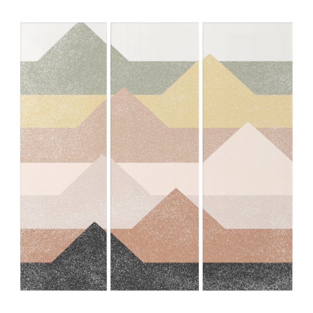 Abstract mountains design triptych (Front)