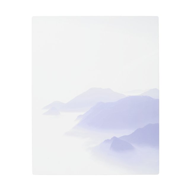 Abstract Mountains Landscape Nature Periwinkle Metal Print (Front)