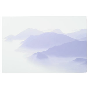 Abstract Mountains Nature Landscape Periwinkle Metal Print