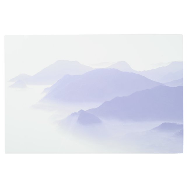 Abstract Mountains Nature Landscape Periwinkle Metal Print (Front)