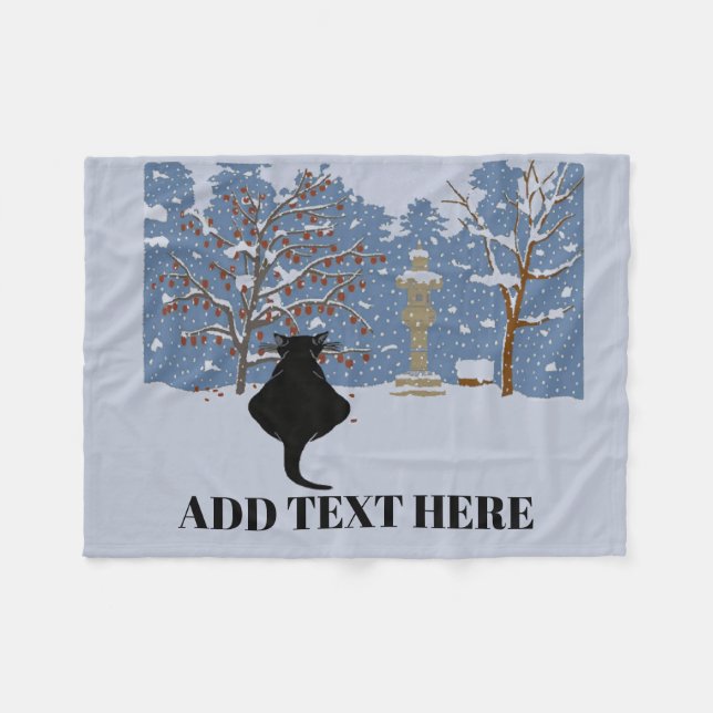 Abstract  Mountains with snow & Cat Fleece Blanket (Front (Horizontal))