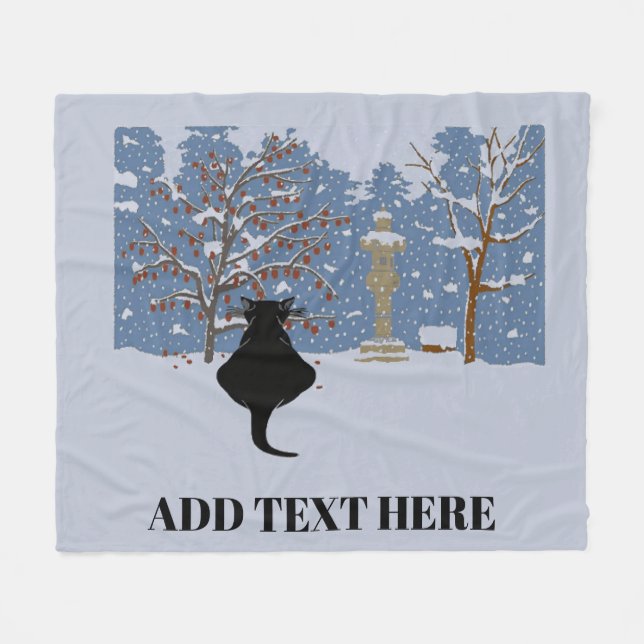 Abstract  Mountains with snow & Cat Fleece Blanket (Front (Horizontal))