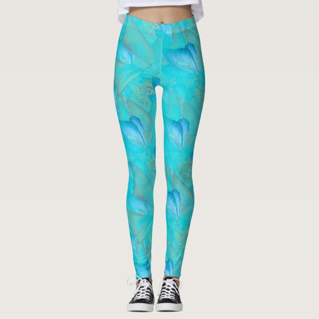 Abstract Moving Butterflies Leggings (Front)
