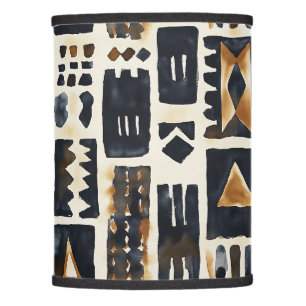 Abstract Mud Cloth Pattern Lamp Shade