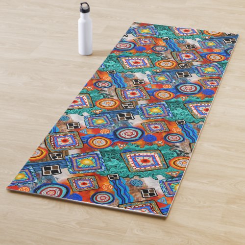 Abstract Mulitcolor Tiles Yoga Mat