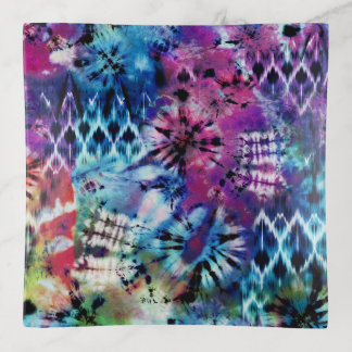 Abstract Multi-color Trinket Tray