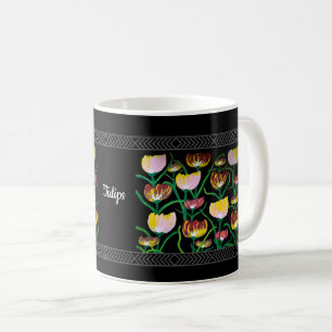 Abstract Multi-Color Tulips Coffee Mug