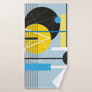 Abstract multi-colored background of geometric obj bath towel