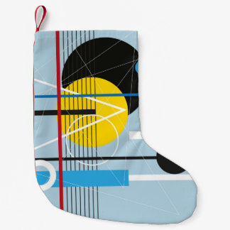 Abstract multi-colored background of geometric obj small christmas stocking