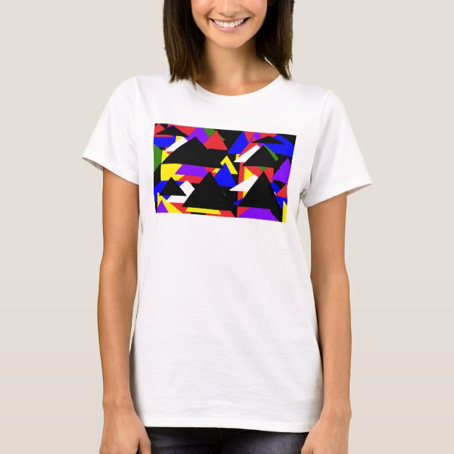 Abstract Multi-Colored Basic Tank Top  (White) (Front)