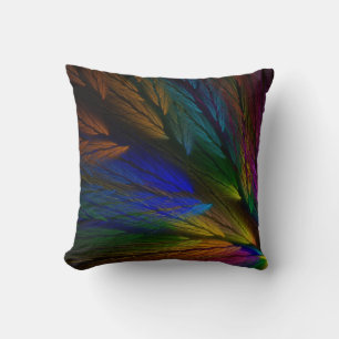 Abstract Multi-Colored Feather Fractal Pillow