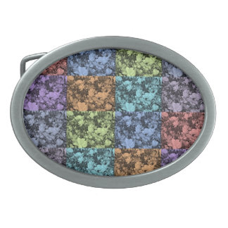 Abstract Multi-Colored Floral Belt Buckle