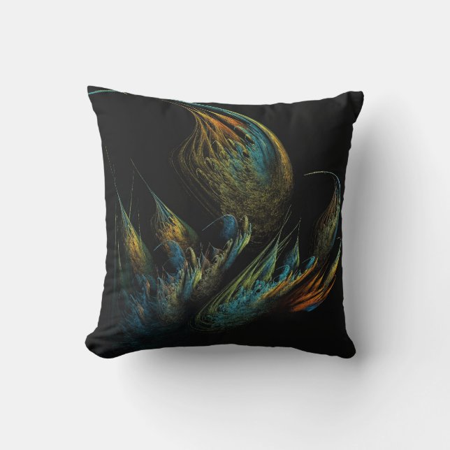 Abstract Multi-Colored Fractal Pillow (Front)
