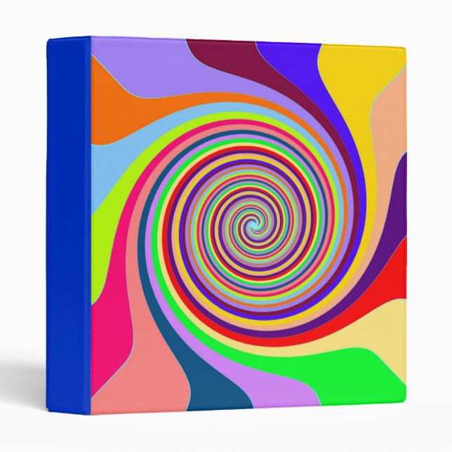 Abstract Multi-colored Swirl Avery Binder (Front/Spine)