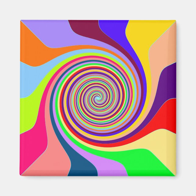 Abstract Multi-colored Swirl Magnet (Front)
