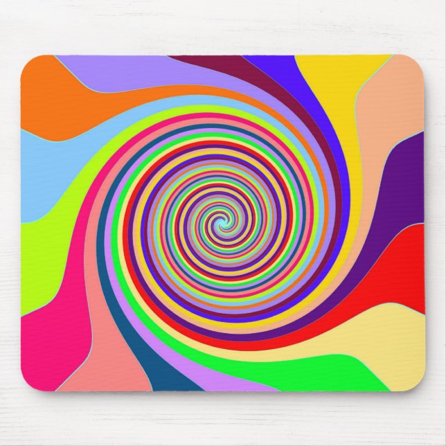Abstract Multi-colored Swirl Mouse Pad (Front)