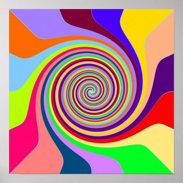 Abstract Multi-colored Swirl Poster (Front)