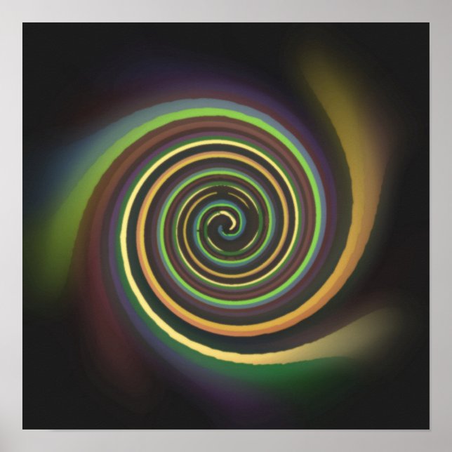 Abstract Multi-colored Swirl Poster (Front)